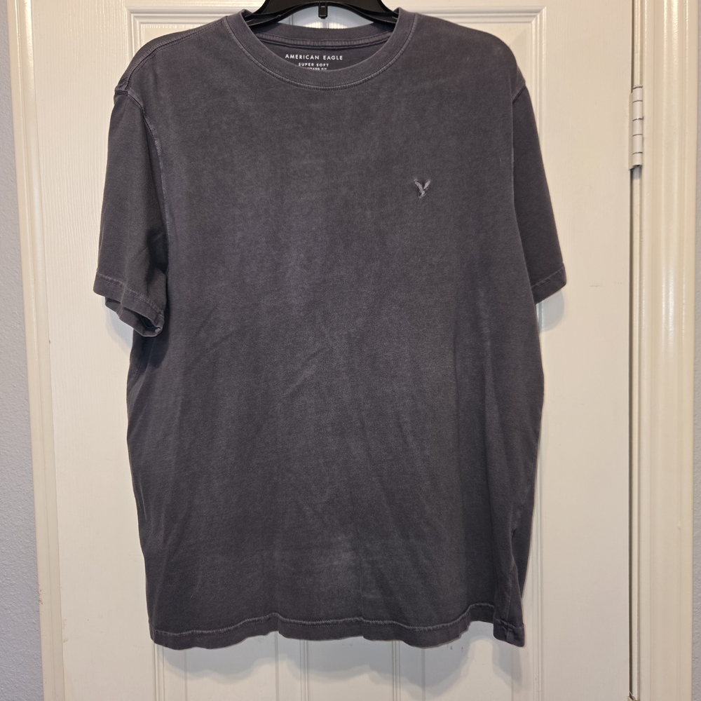 American Eagle Outfitters Men’s Washed Charcoal Crew Tee - Gray